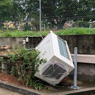 AVA_Damaged Airconditioning Unit needs a cage